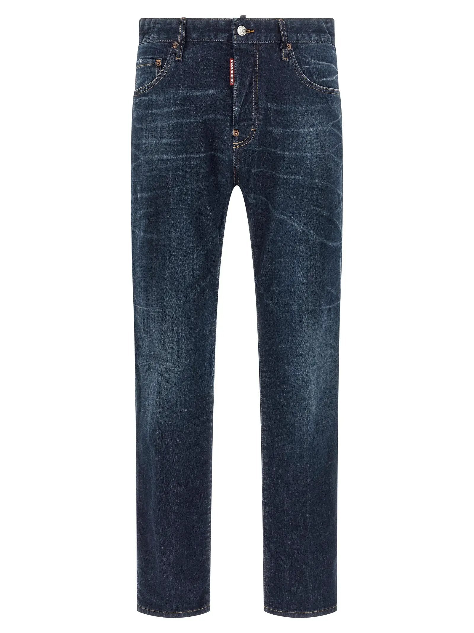 Dsquared² Blue Cotton Straight-Leg Jeans