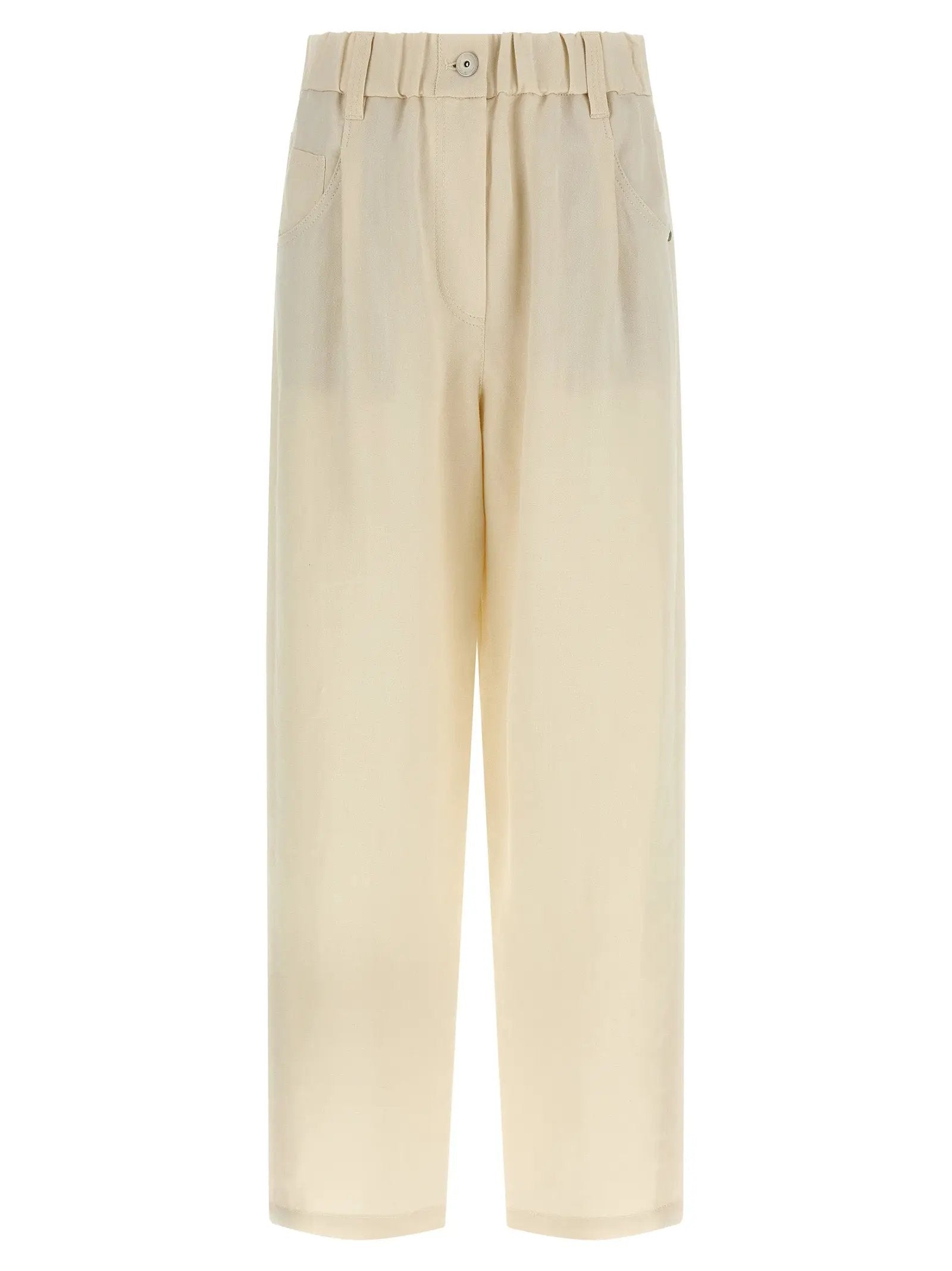 Brunello Cucinelli White Viscose Casual Pants