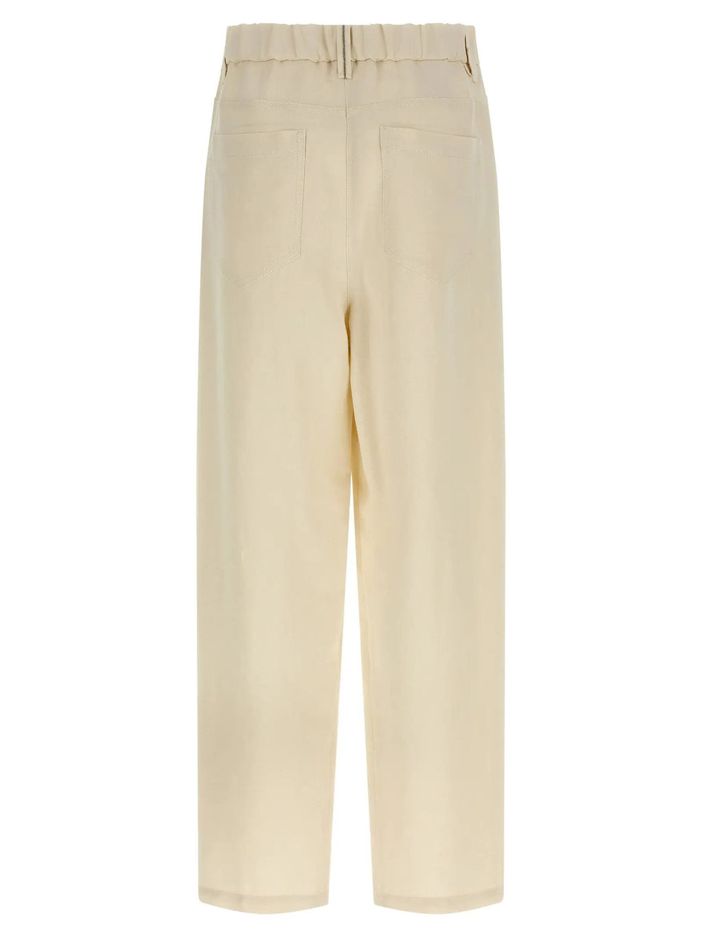 Brunello Cucinelli White Viscose Casual Pants