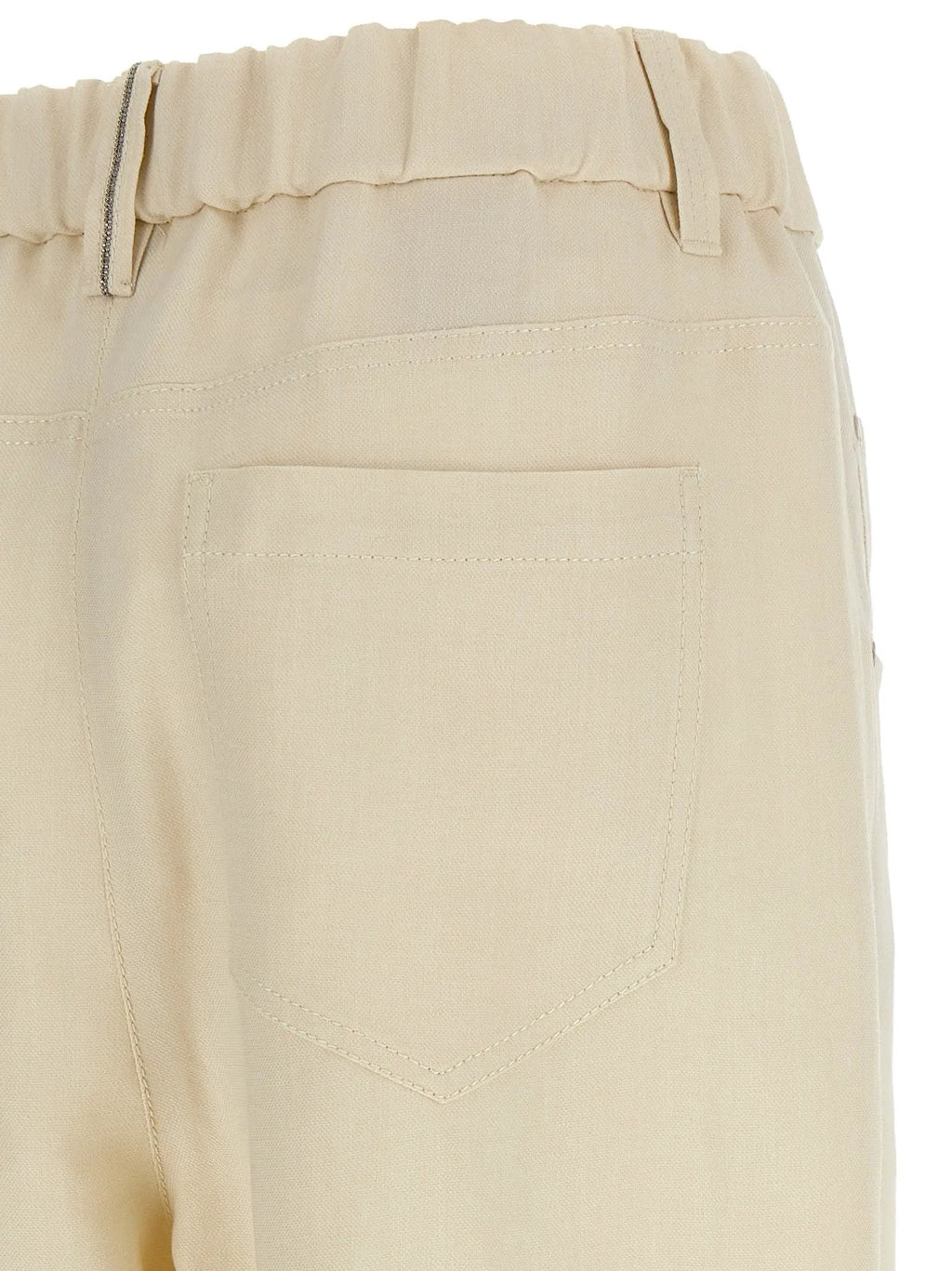 Brunello Cucinelli White Viscose Casual Pants