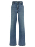 7 For All Mankind Blue Cotton Straight-Leg Jeans