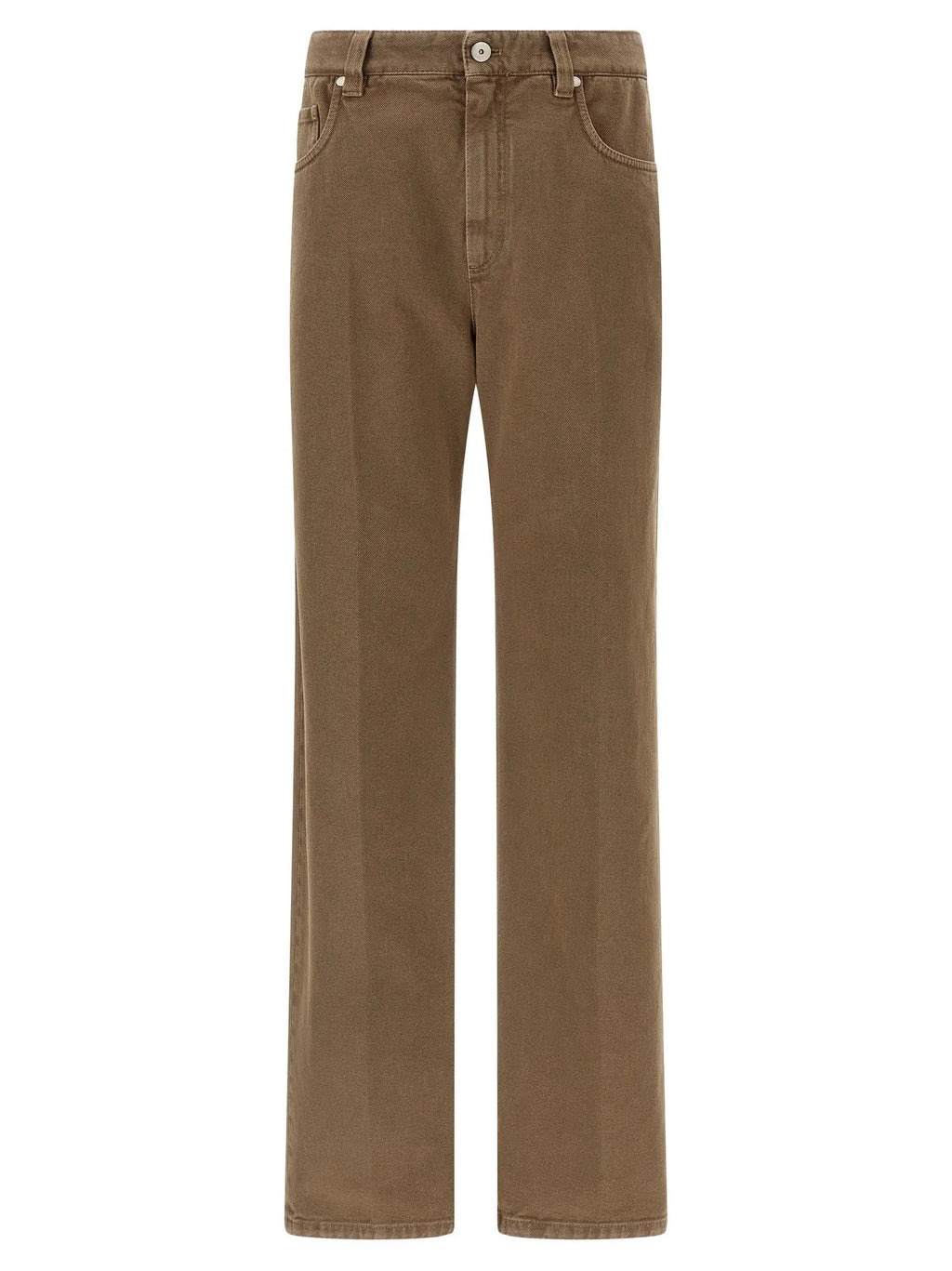 Brunello Cucinelli Jean droit en coton beige