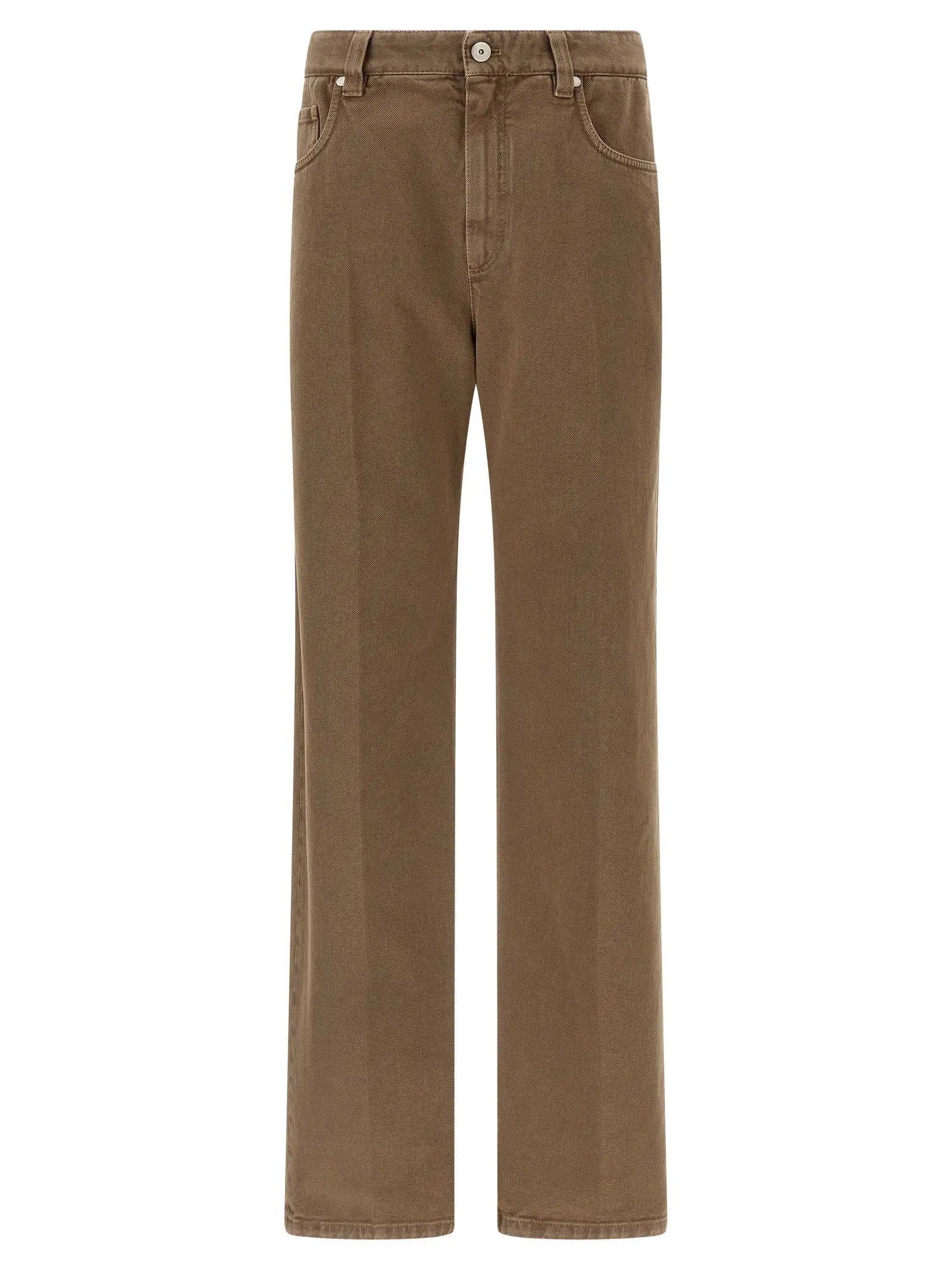 Brunello Cucinelli Jean droit en coton beige