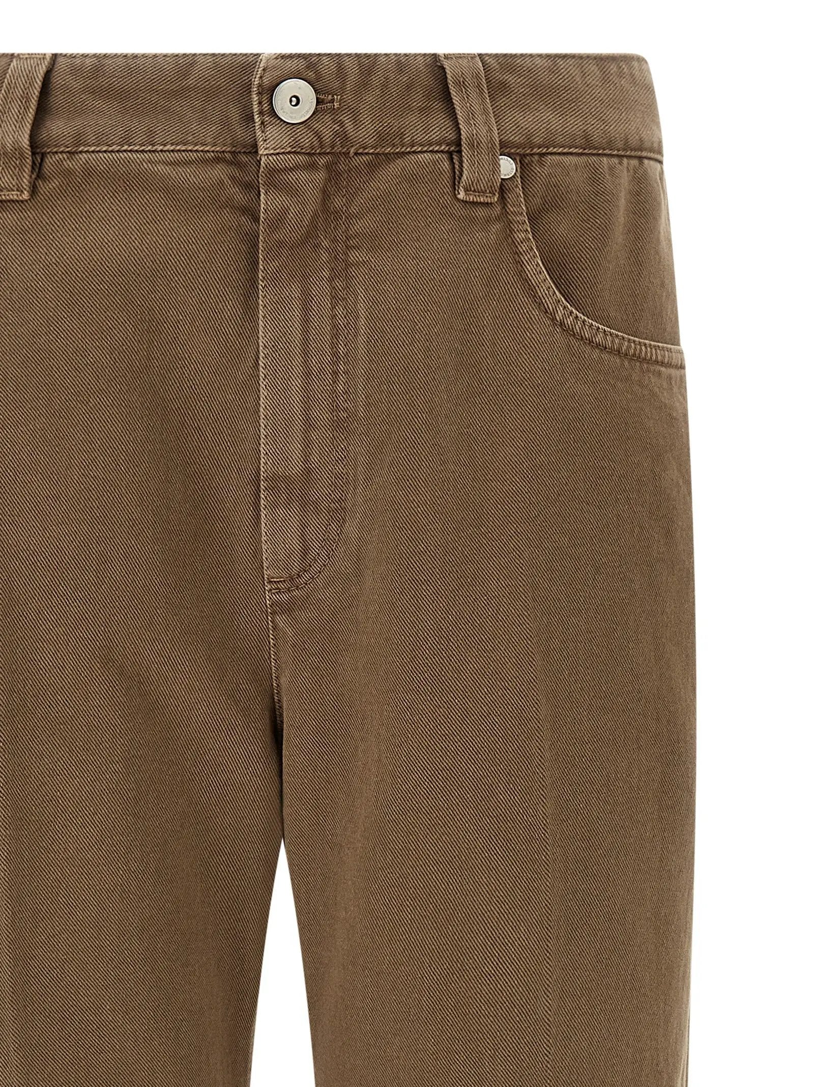 Brunello Cucinelli Jean droit en coton beige