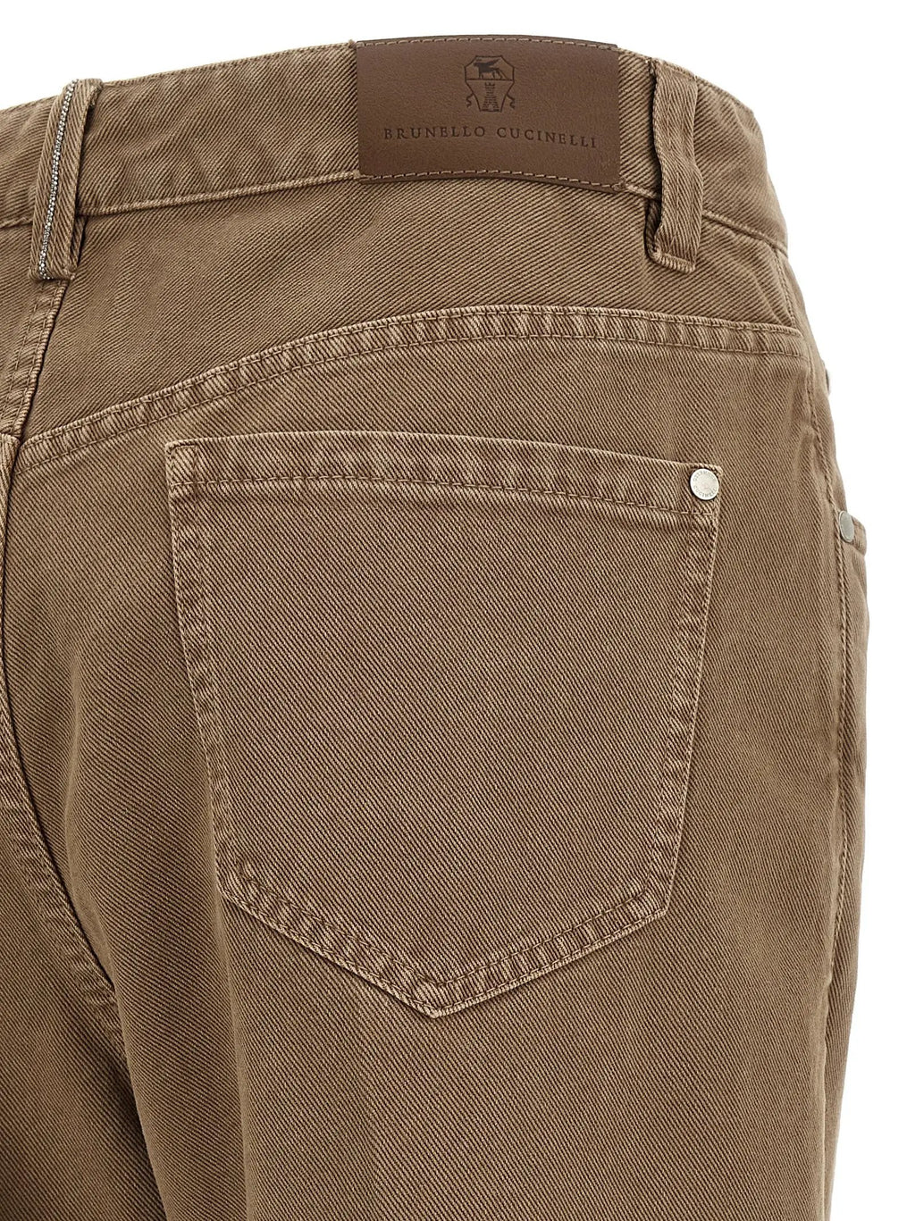 Brunello Cucinelli Jean droit en coton beige