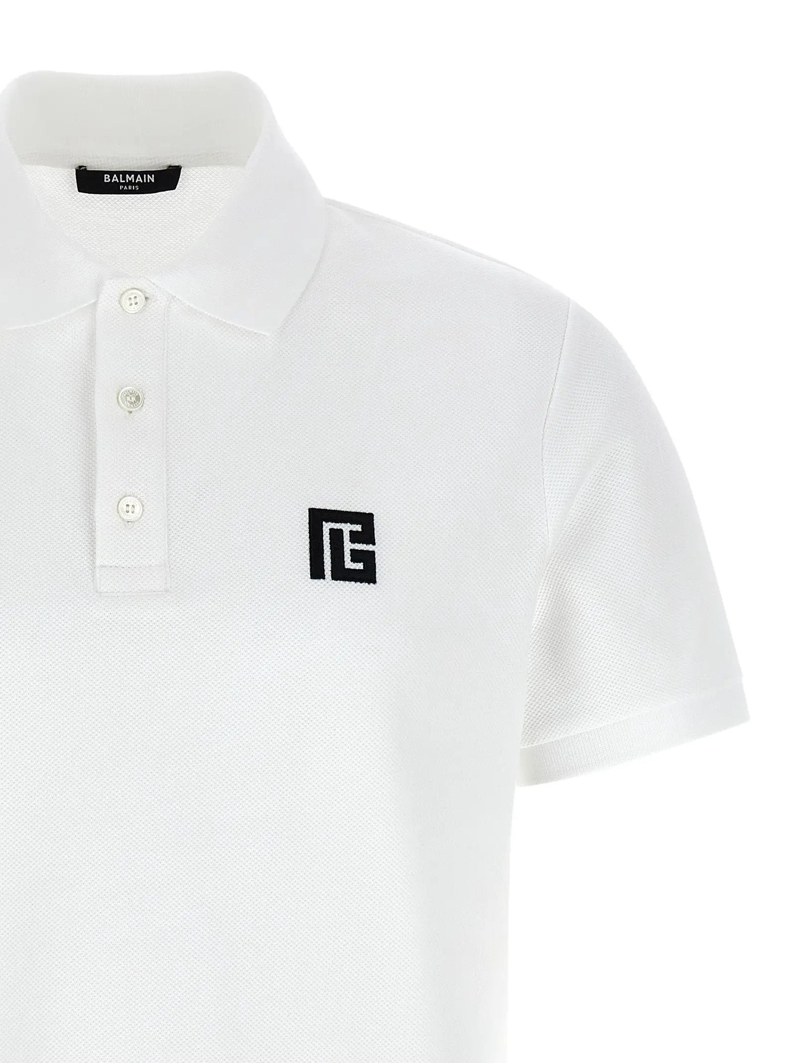 Balmain Bicolor Cotton Polo Shirt