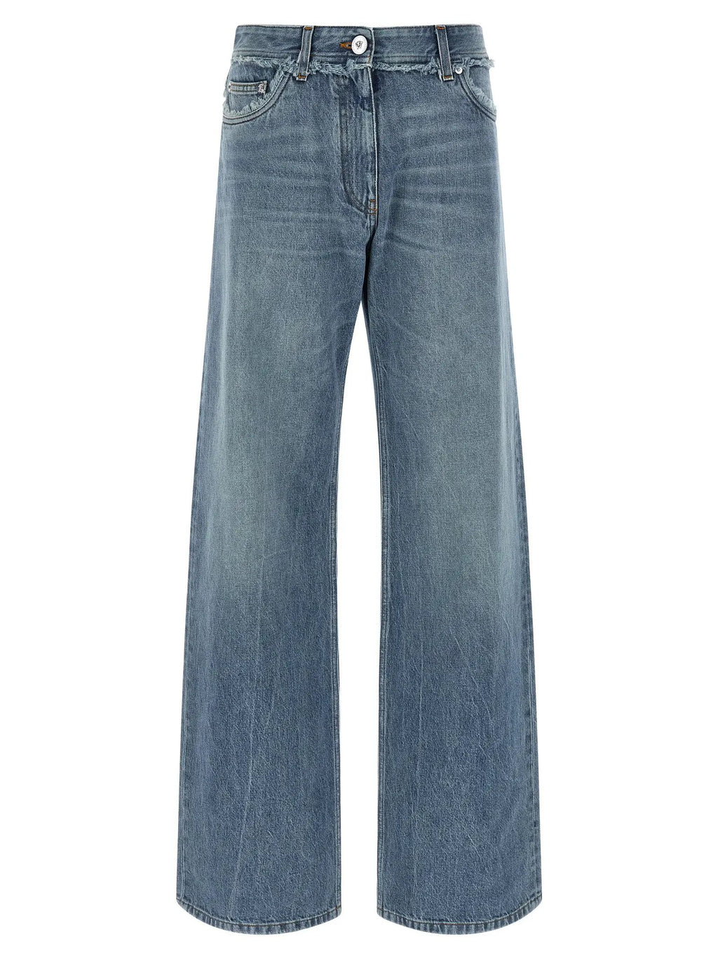 Versace Blue Cotton Boyfriend Jeans