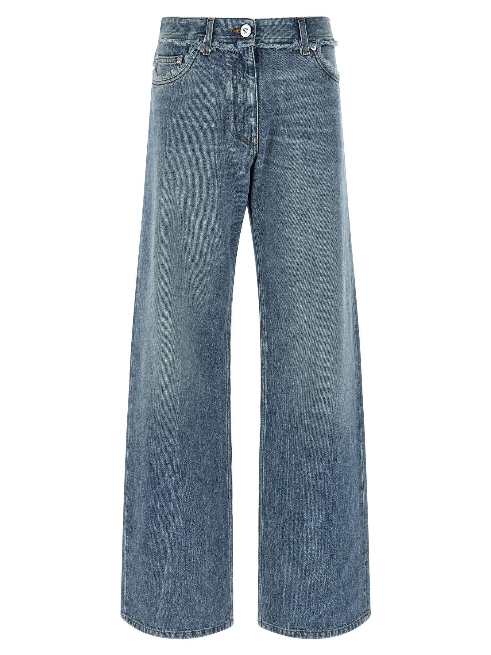 Versace Blue Cotton Boyfriend Jeans
