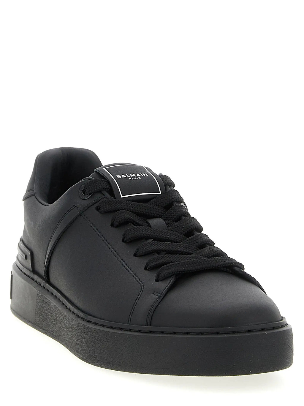 Balmain Black Calfskin Low Top Sneakers