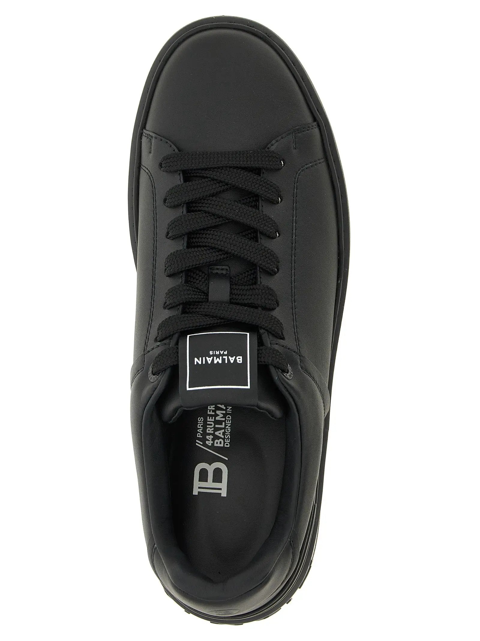 Balmain Black Calfskin Low Top Sneakers