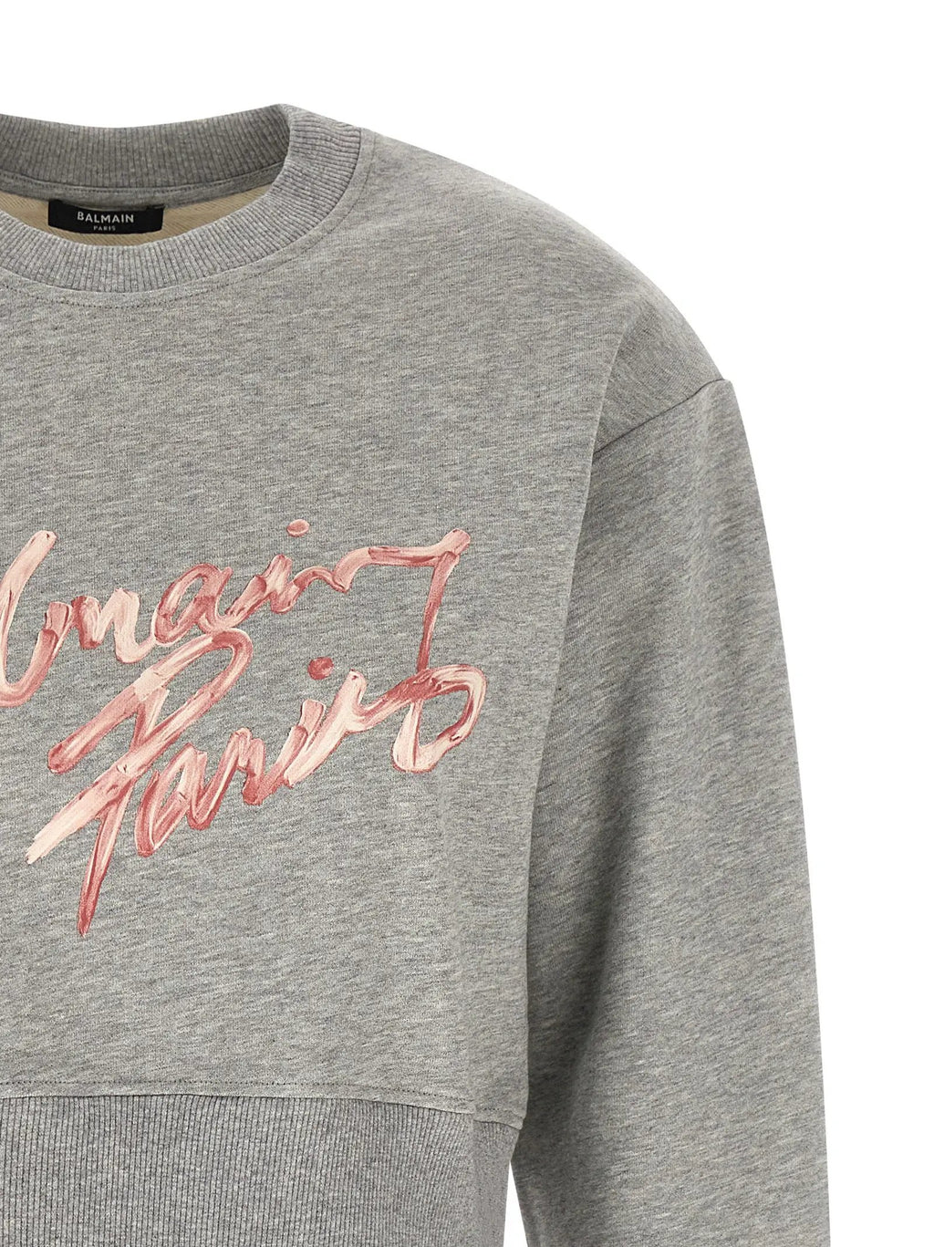 Balmain Gray Cotton Sweatshirt