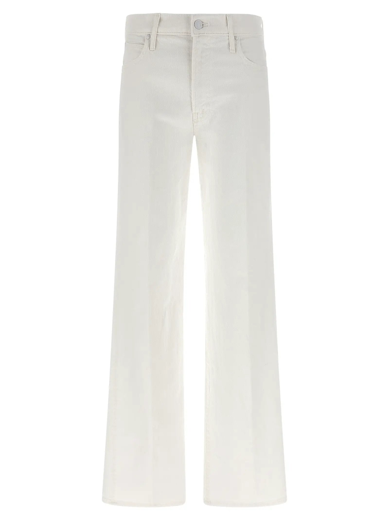 Mother Denim White Cotton Flared Jeans