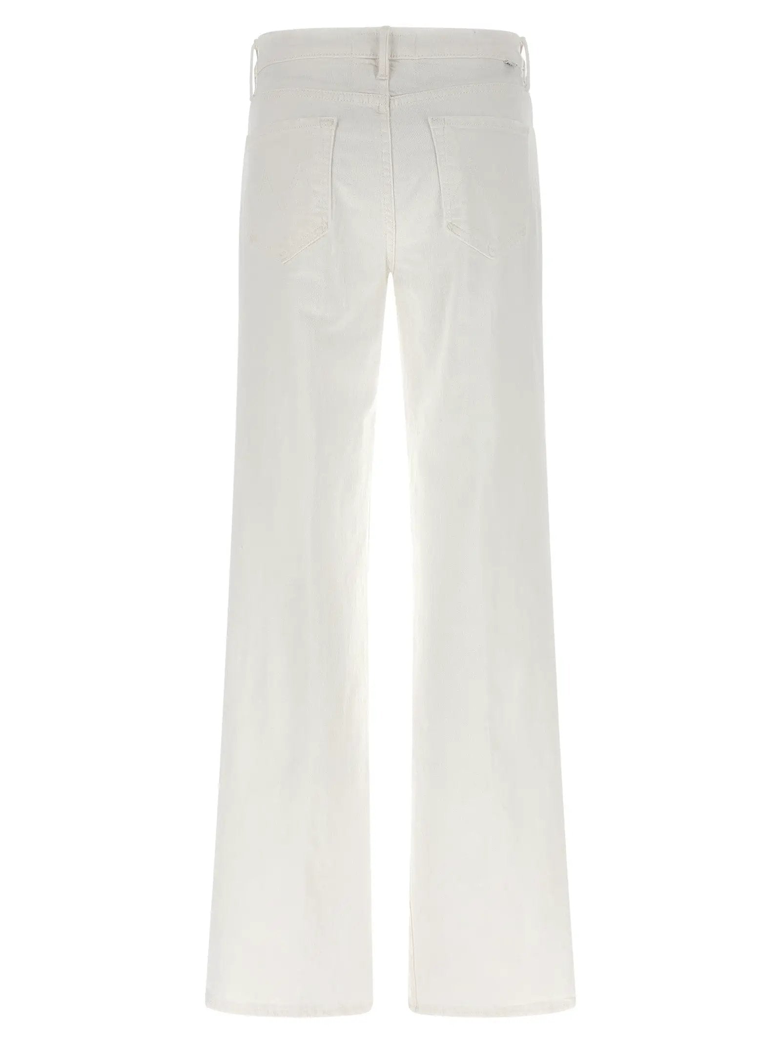 Mother Denim White Cotton Flared Jeans