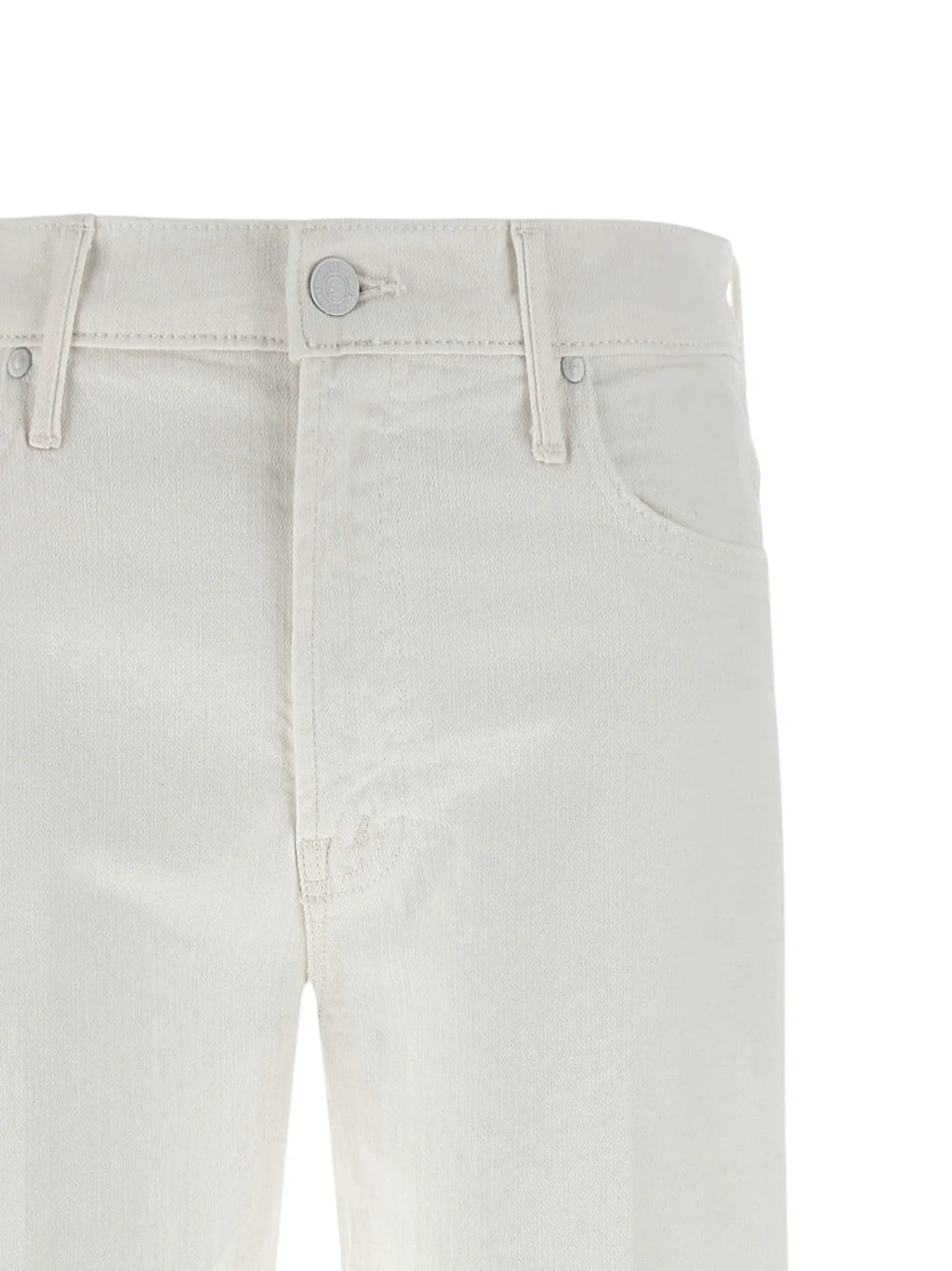 Mother Denim White Cotton Flared Jeans