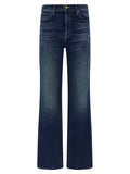 Mother Denim Blue Cotton Straight-Leg Jeans