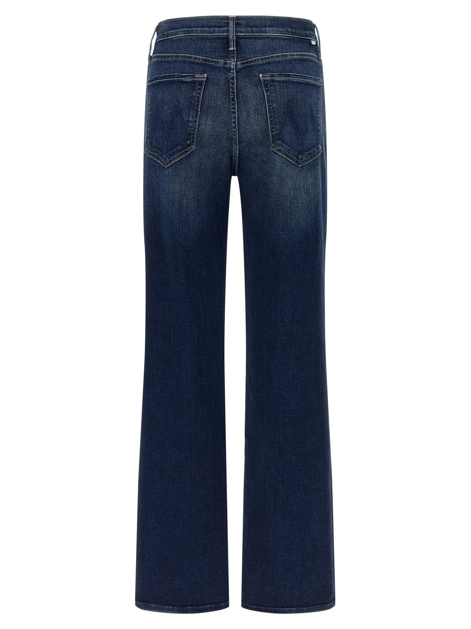 Mother Denim Blue Cotton Straight-Leg Jeans
