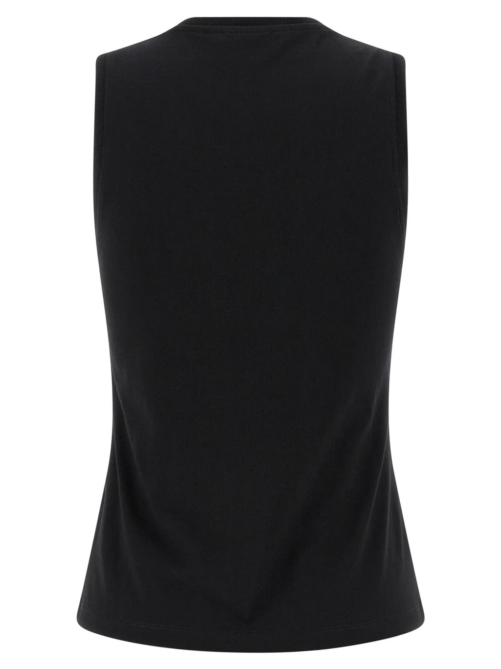 Balmain Black Cotton Sleeveles T-Shirt