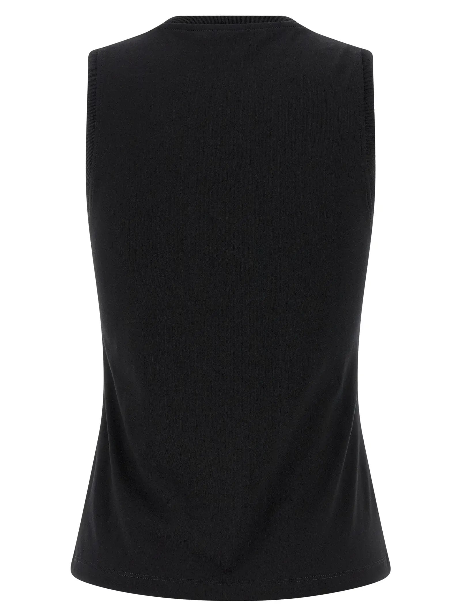 Balmain Black Cotton Sleeveles T-Shirt