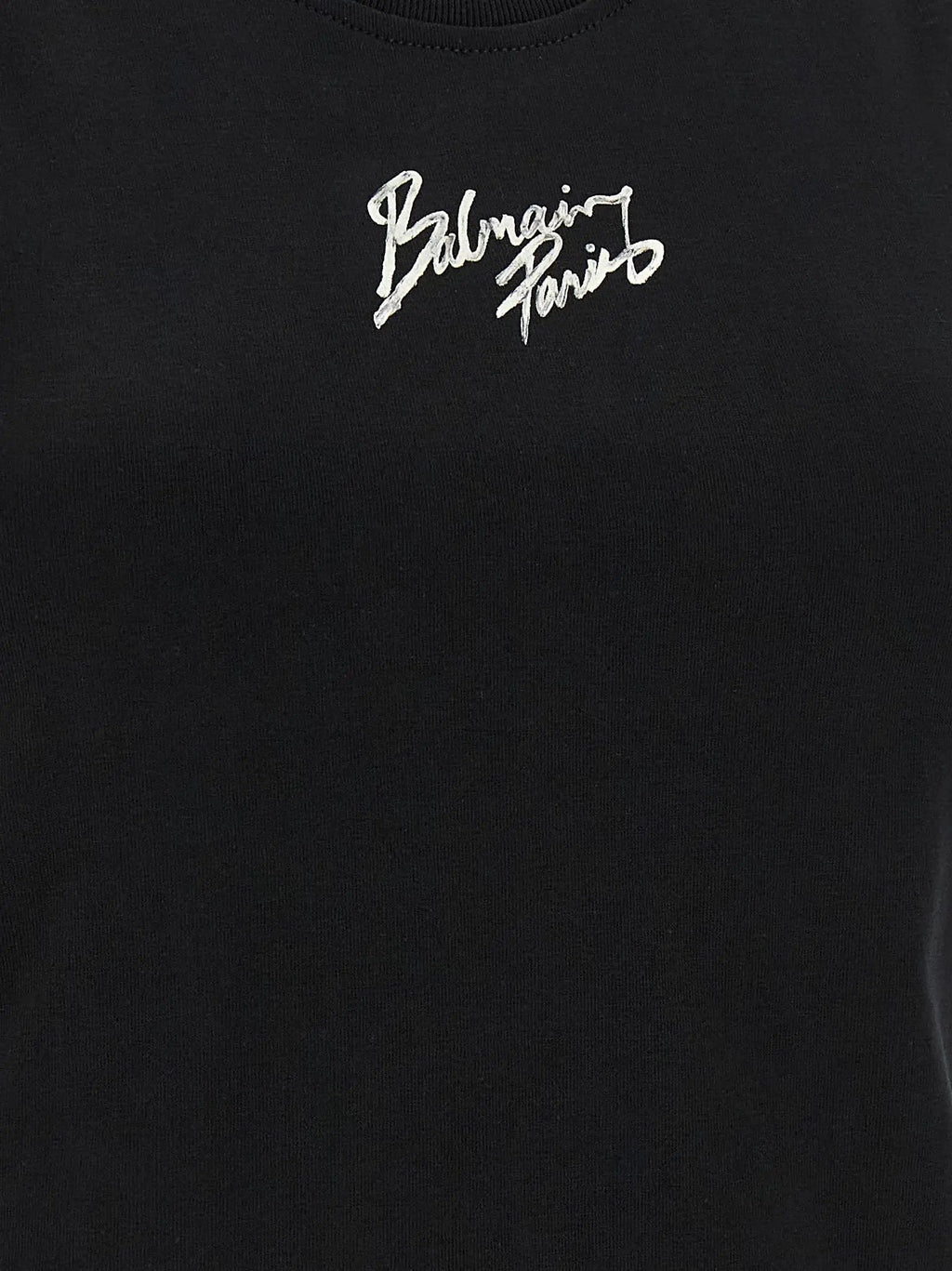 Balmain Black Cotton Sleeveles T-Shirt