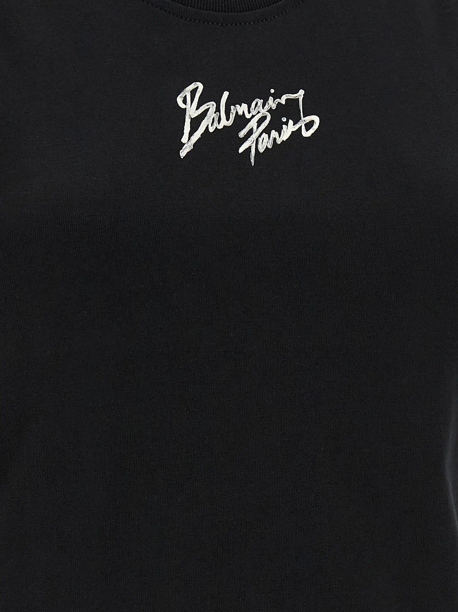 Balmain Black Cotton Sleeveles T-Shirt