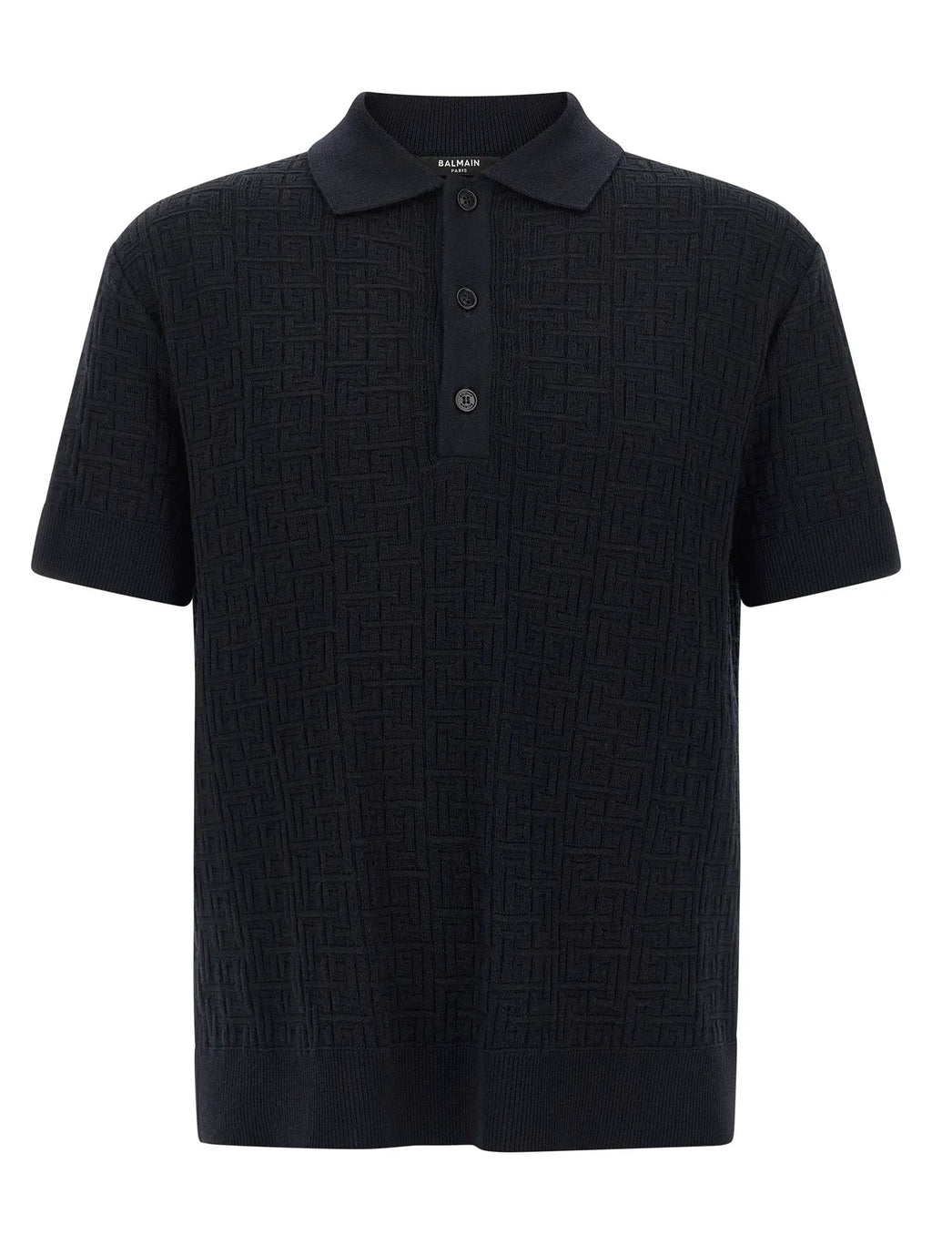 Balmain Blue Wool Polo Shirt