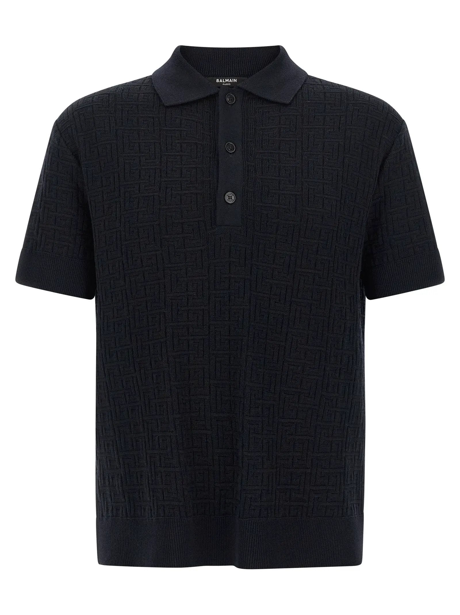 Balmain Blue Wool Polo Shirt