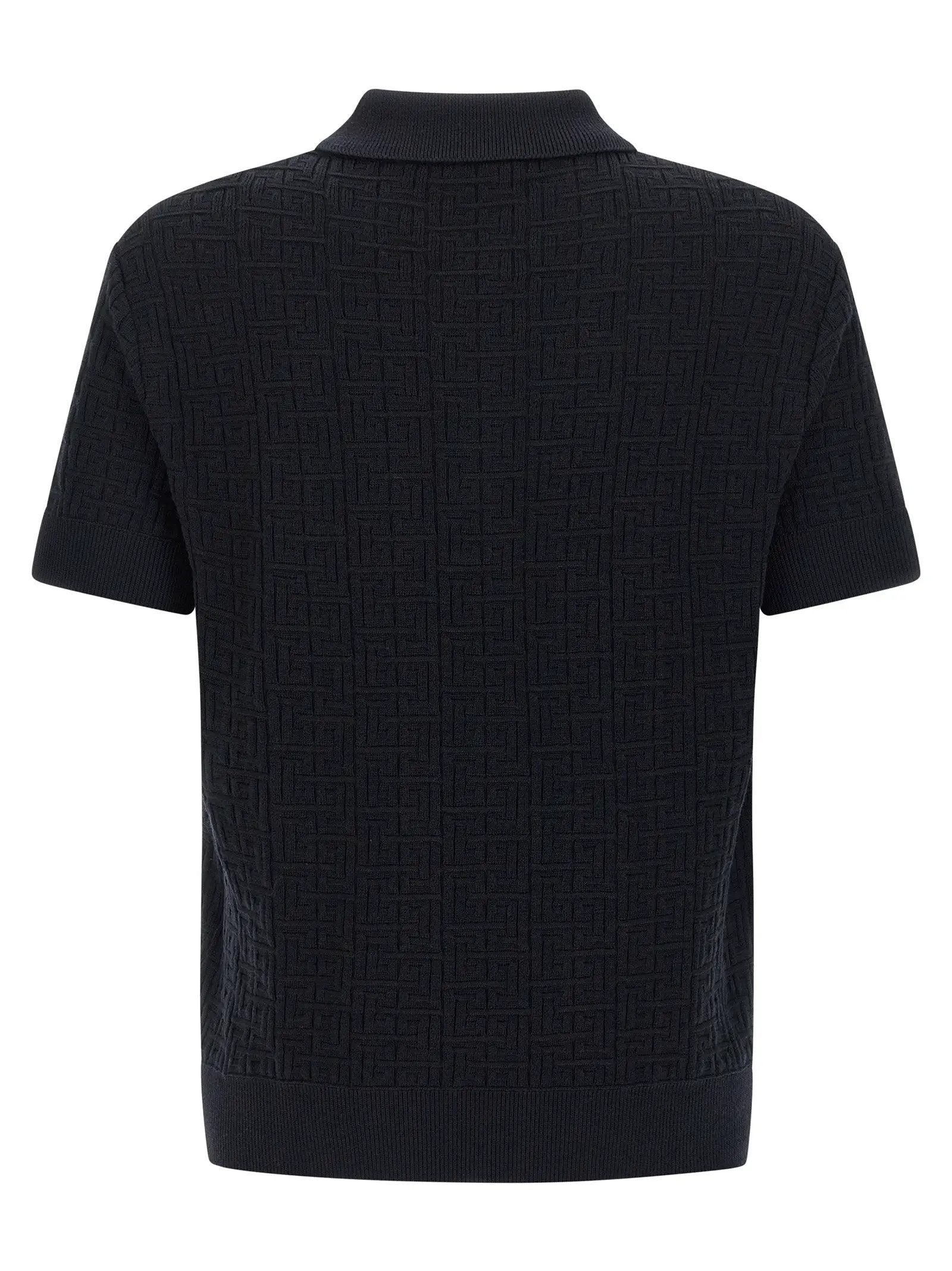 Balmain Blue Wool Polo Shirt