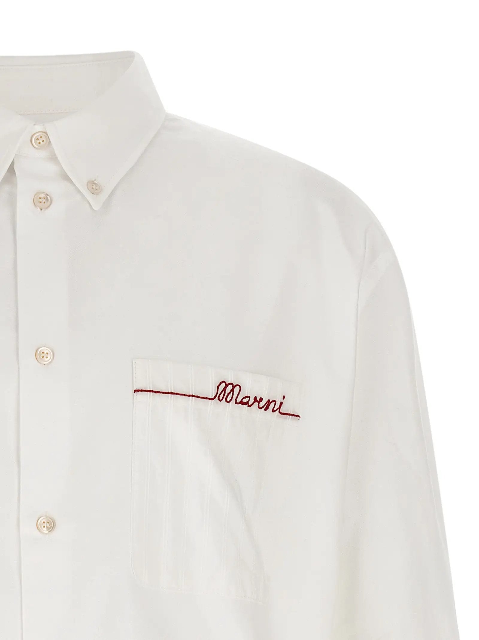 Marni White Cotton Blouse