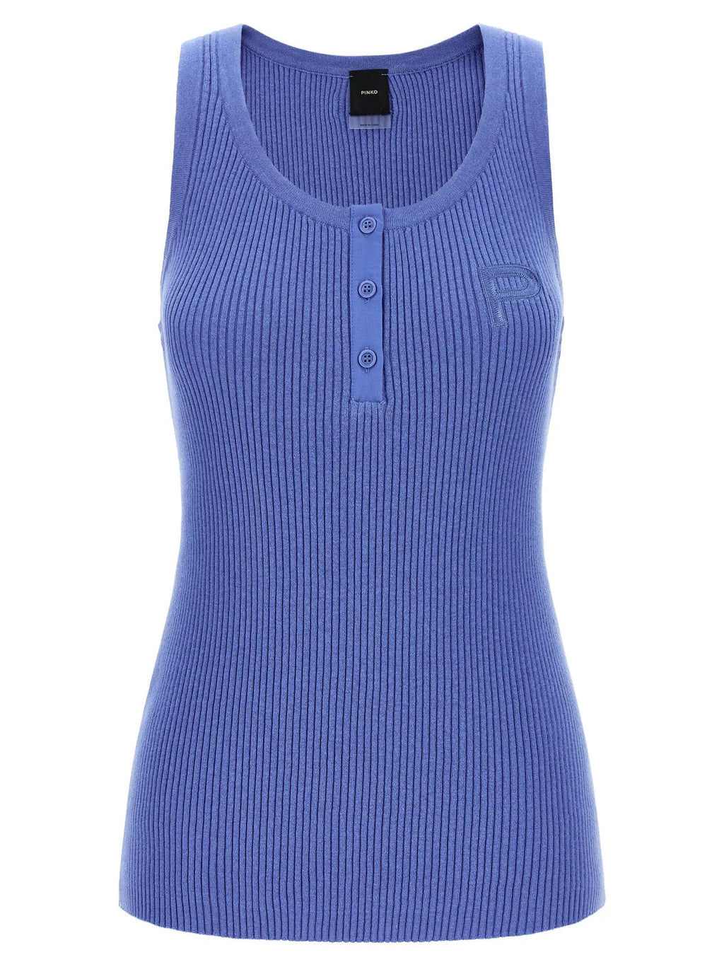 PINKO Blue Cotton Tank Tops