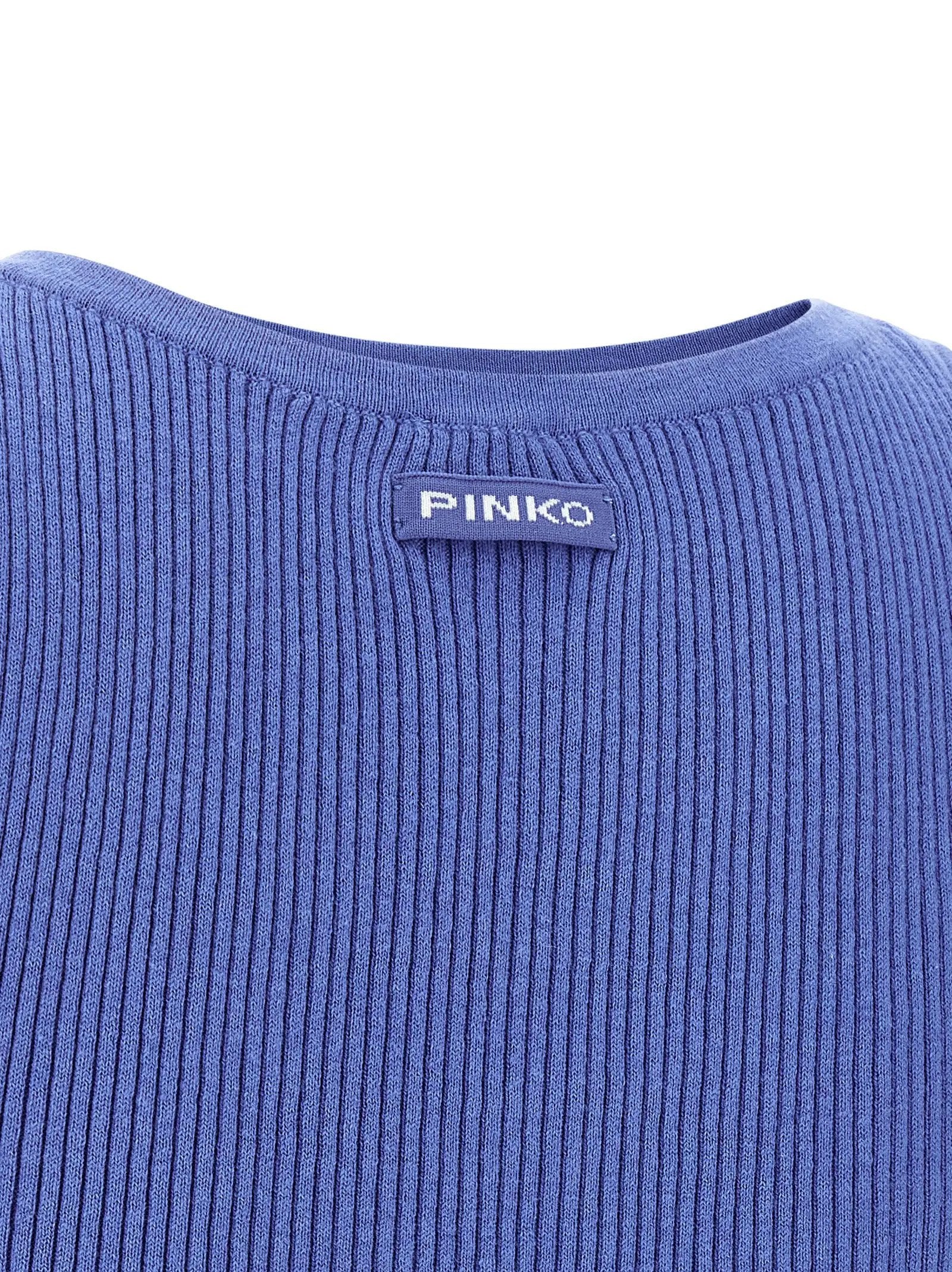PINKO Blue Cotton Tank Tops