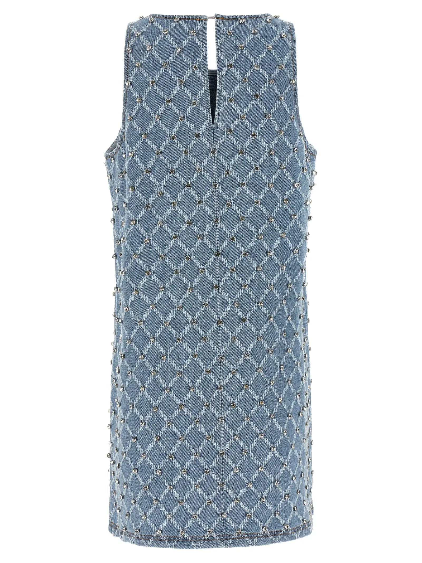 PINKO Blue Cotton Short Dress
