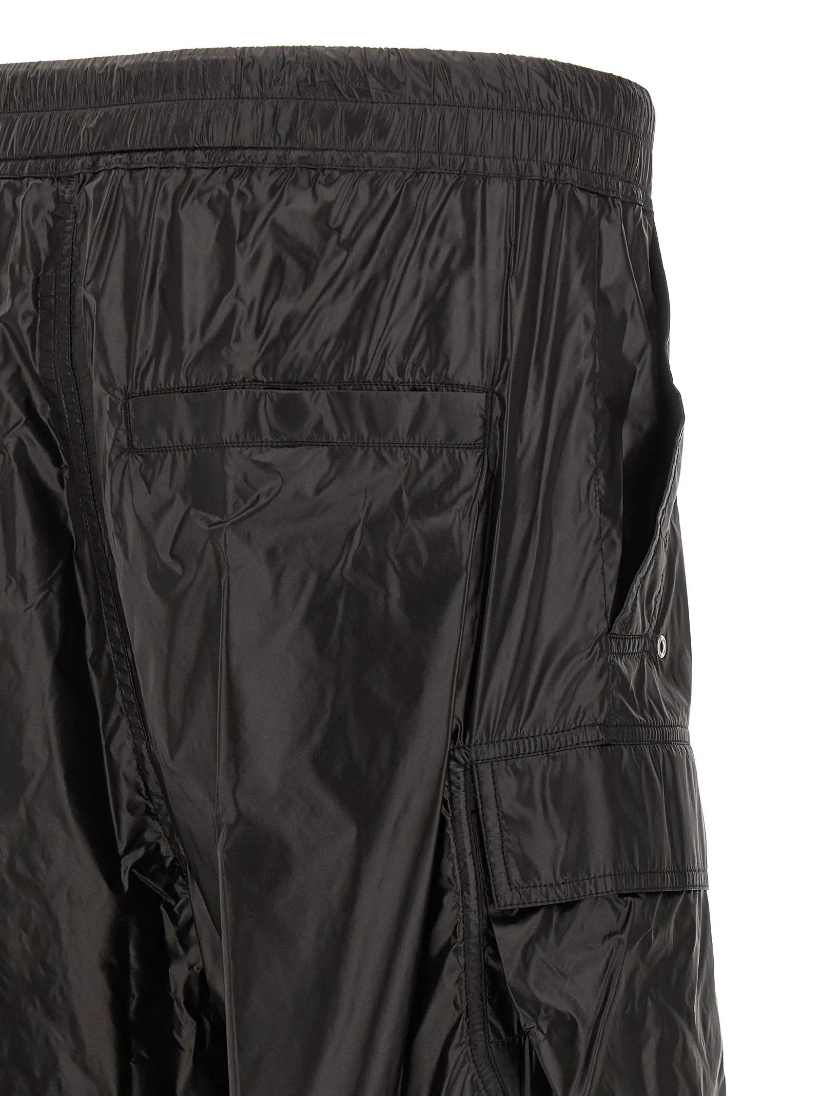 Rick Owens Black Nylon Cargo Pants