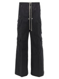 Rick Owens Black Cotton Cargo Pants