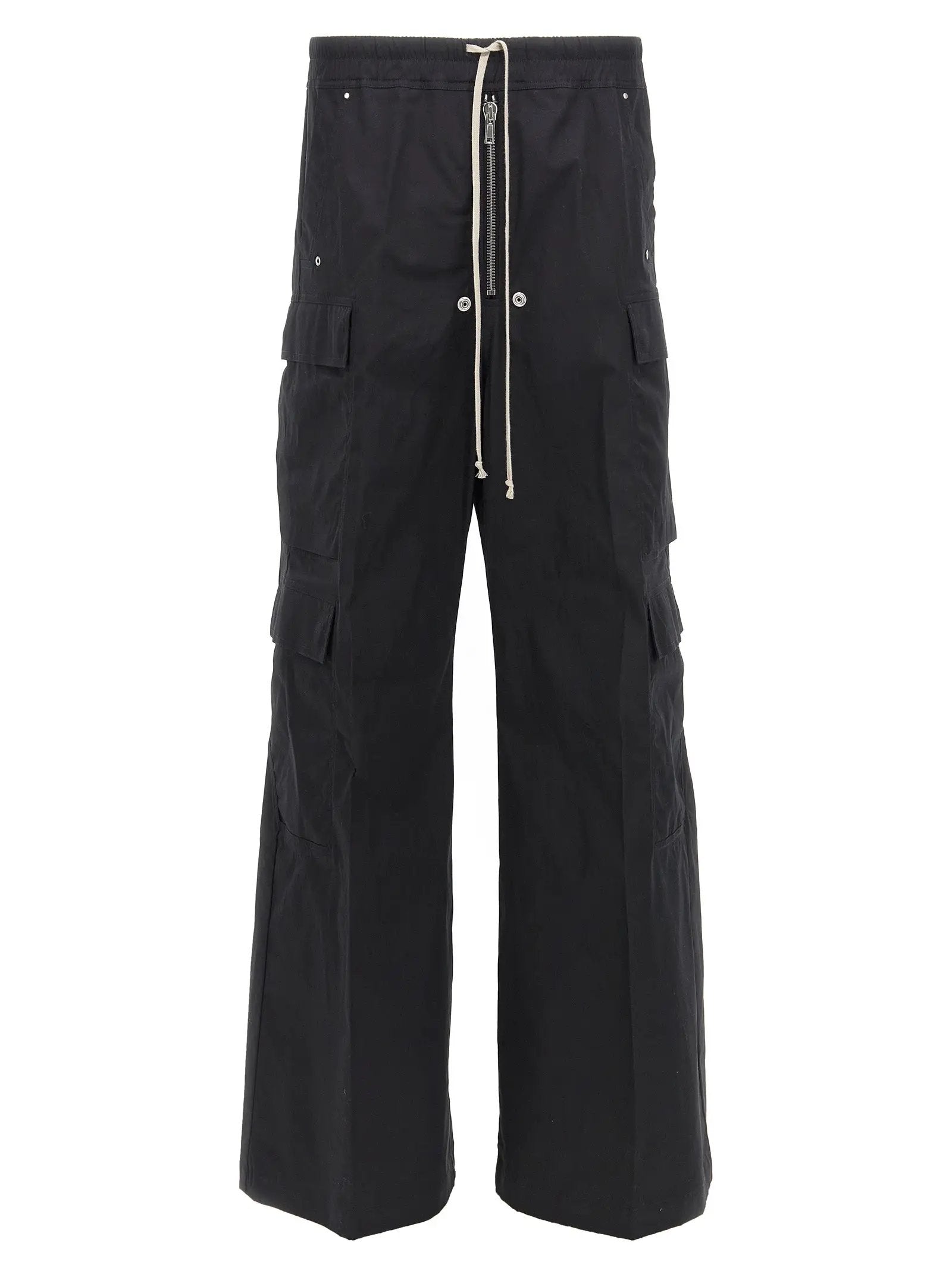 Rick Owens Black Cotton Cargo Pants