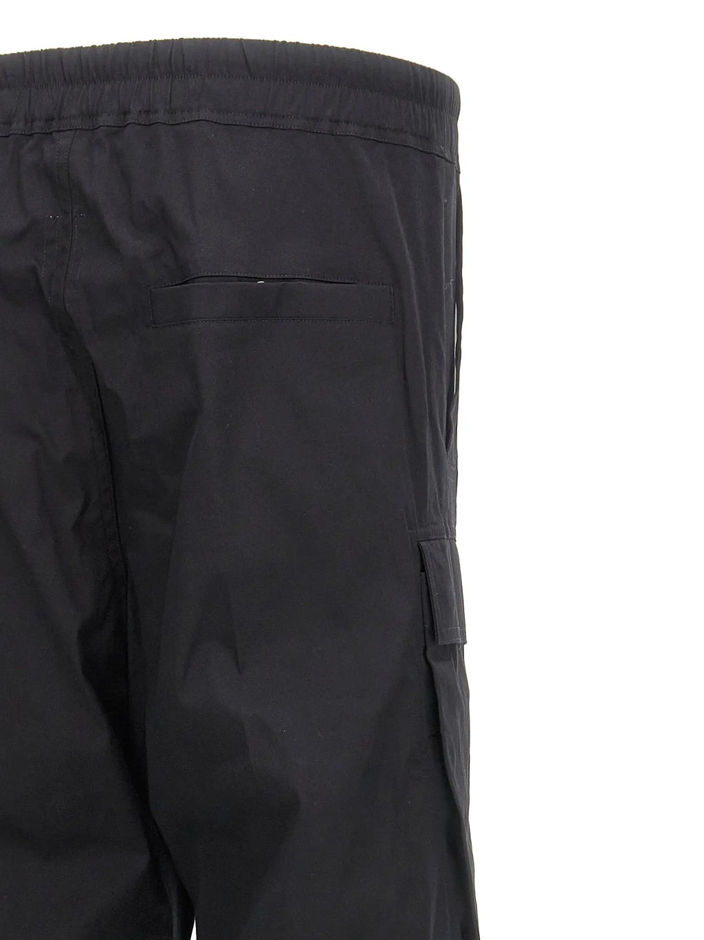 Rick Owens Black Cotton Cargo Pants