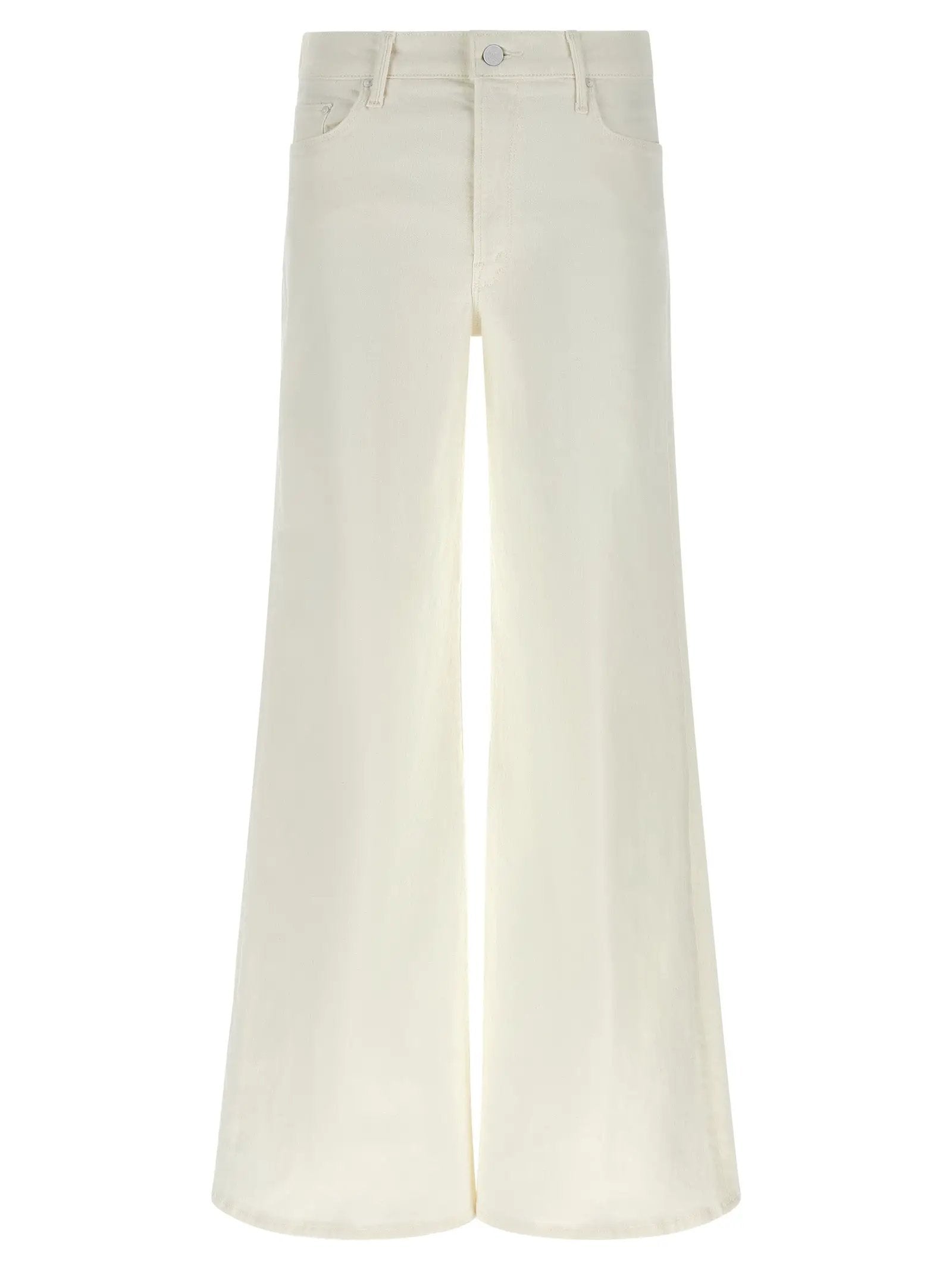 Mother Denim White Cotton Flared Jeans