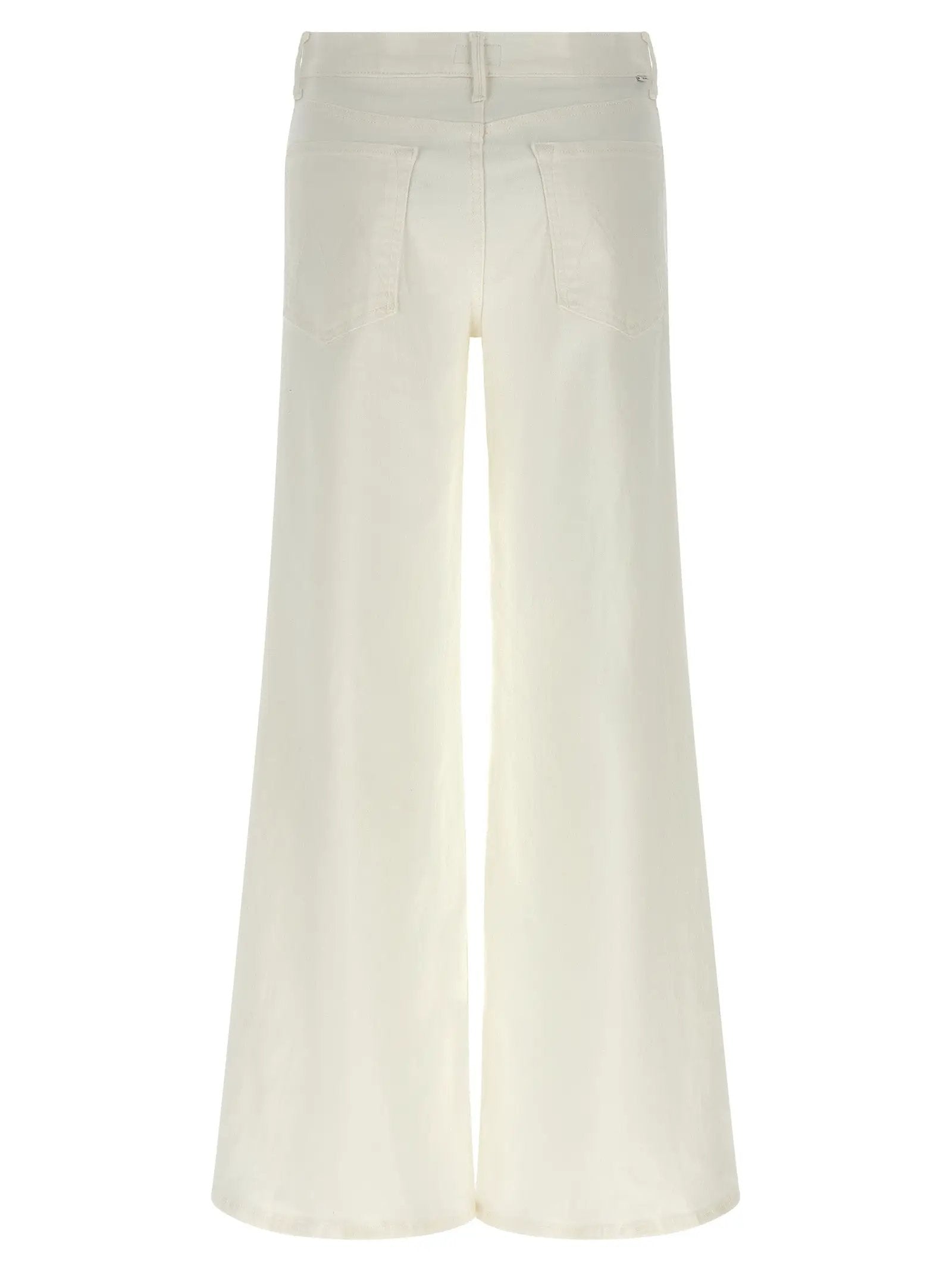 Mother Denim White Cotton Flared Jeans