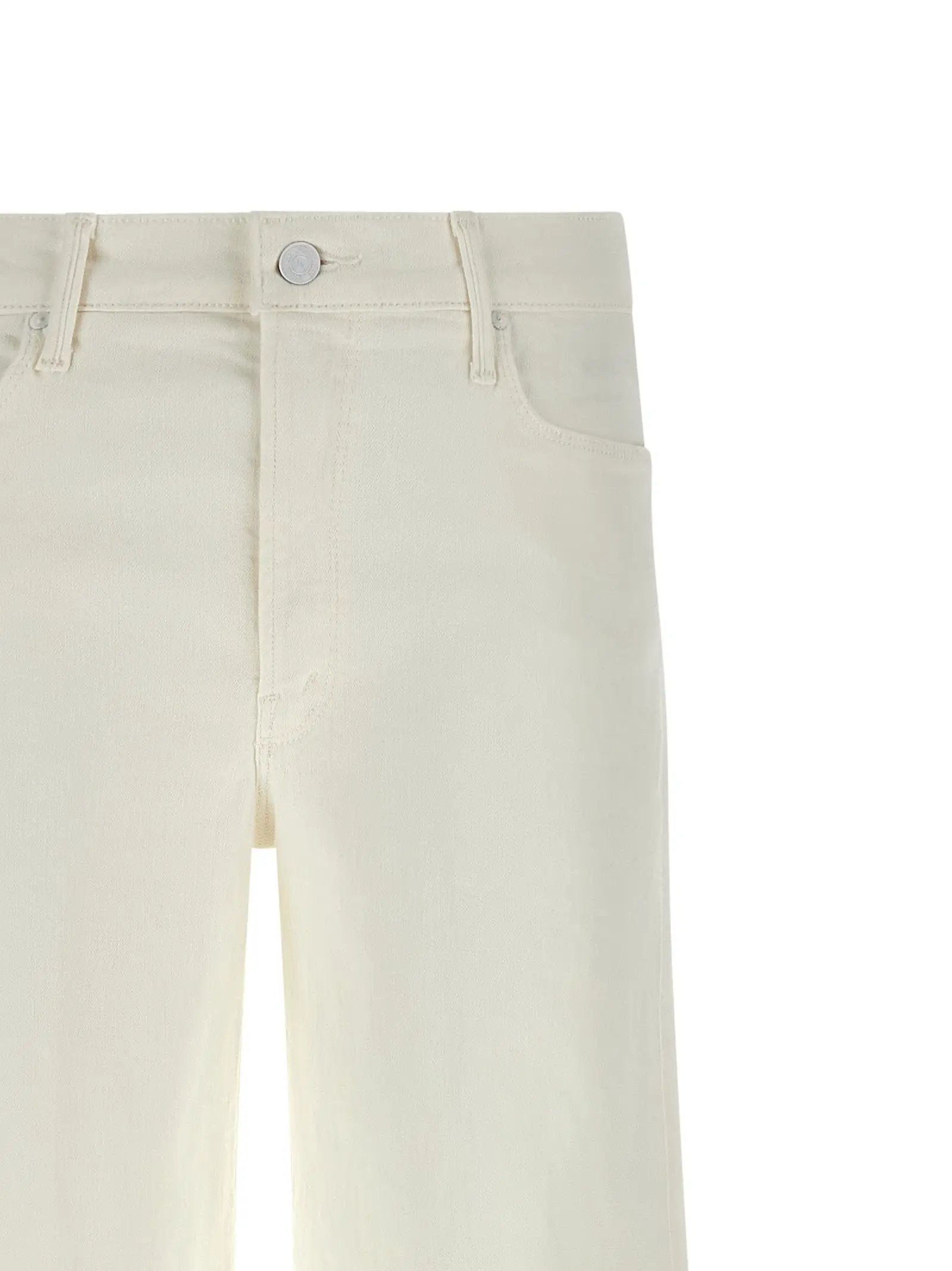 Mother Denim White Cotton Flared Jeans