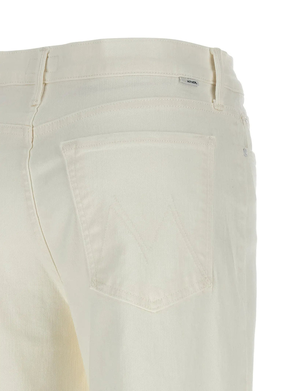 Mother Denim White Cotton Flared Jeans
