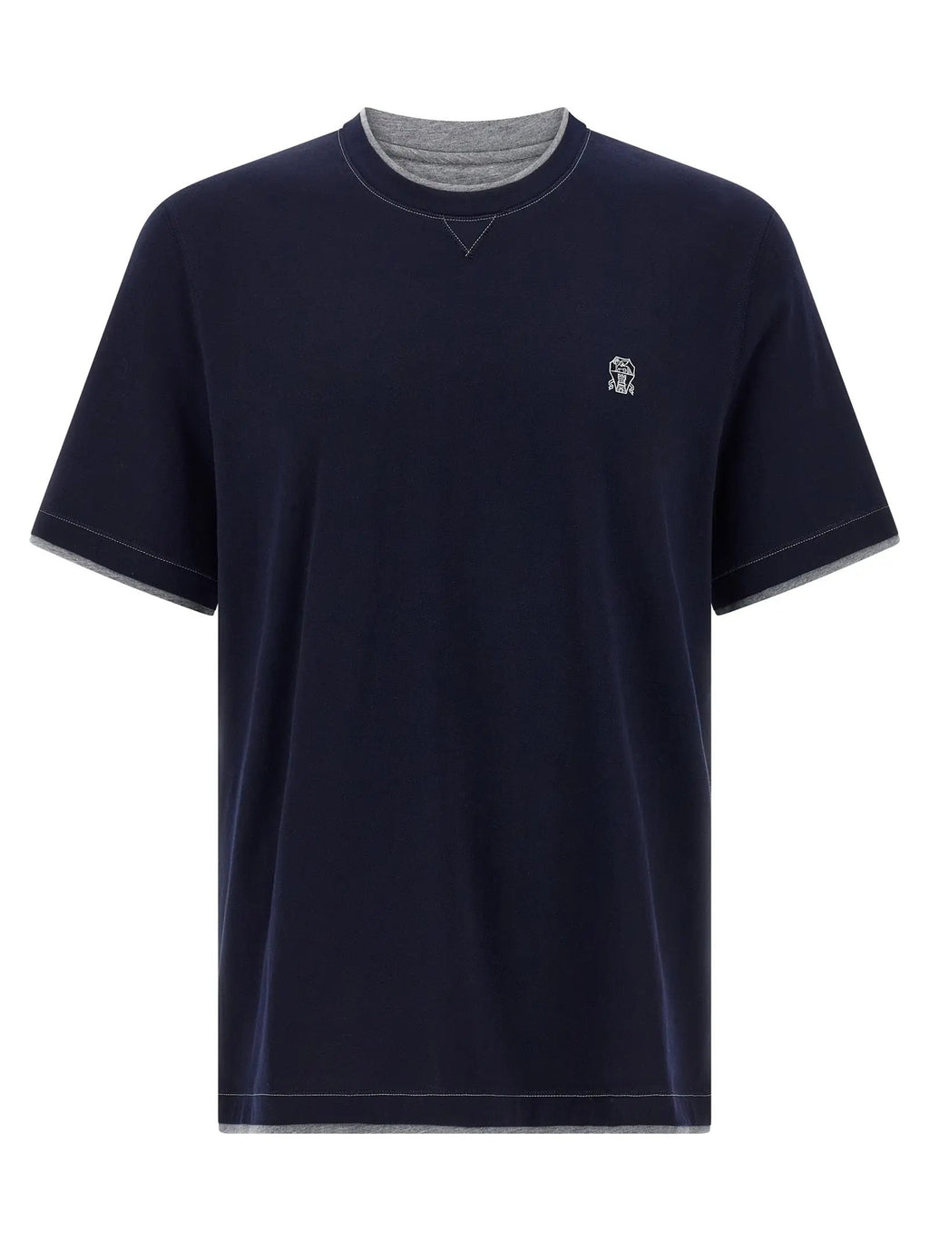 Brunello Cucinelli Blue Cotton T-Shirt