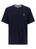 Brunello Cucinelli Blue Cotton T-Shirt