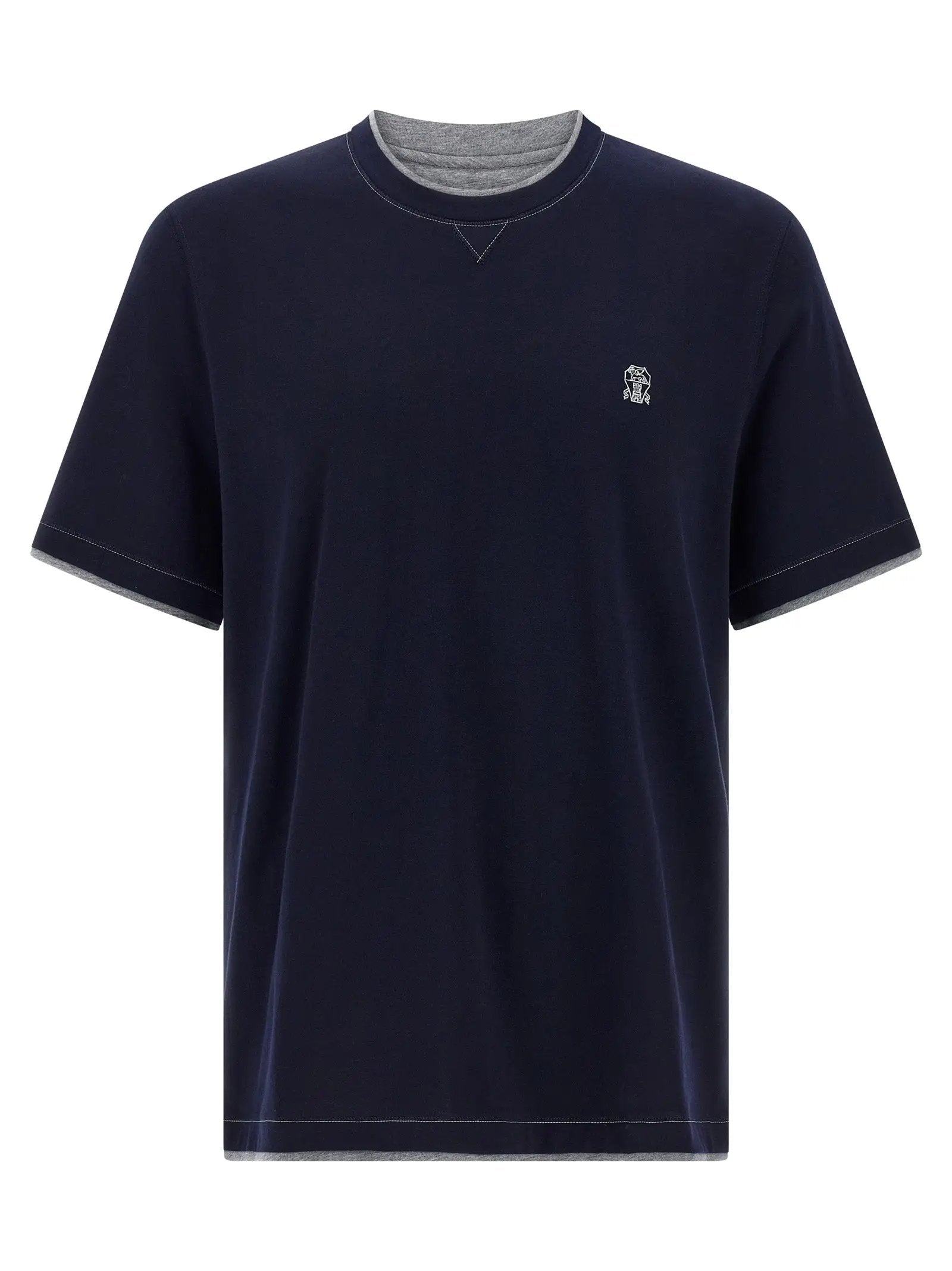 Brunello Cucinelli Blue Cotton T-Shirt