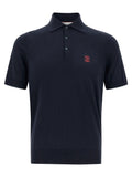 Brunello Cucinelli Blue Cotton Polo Shirt