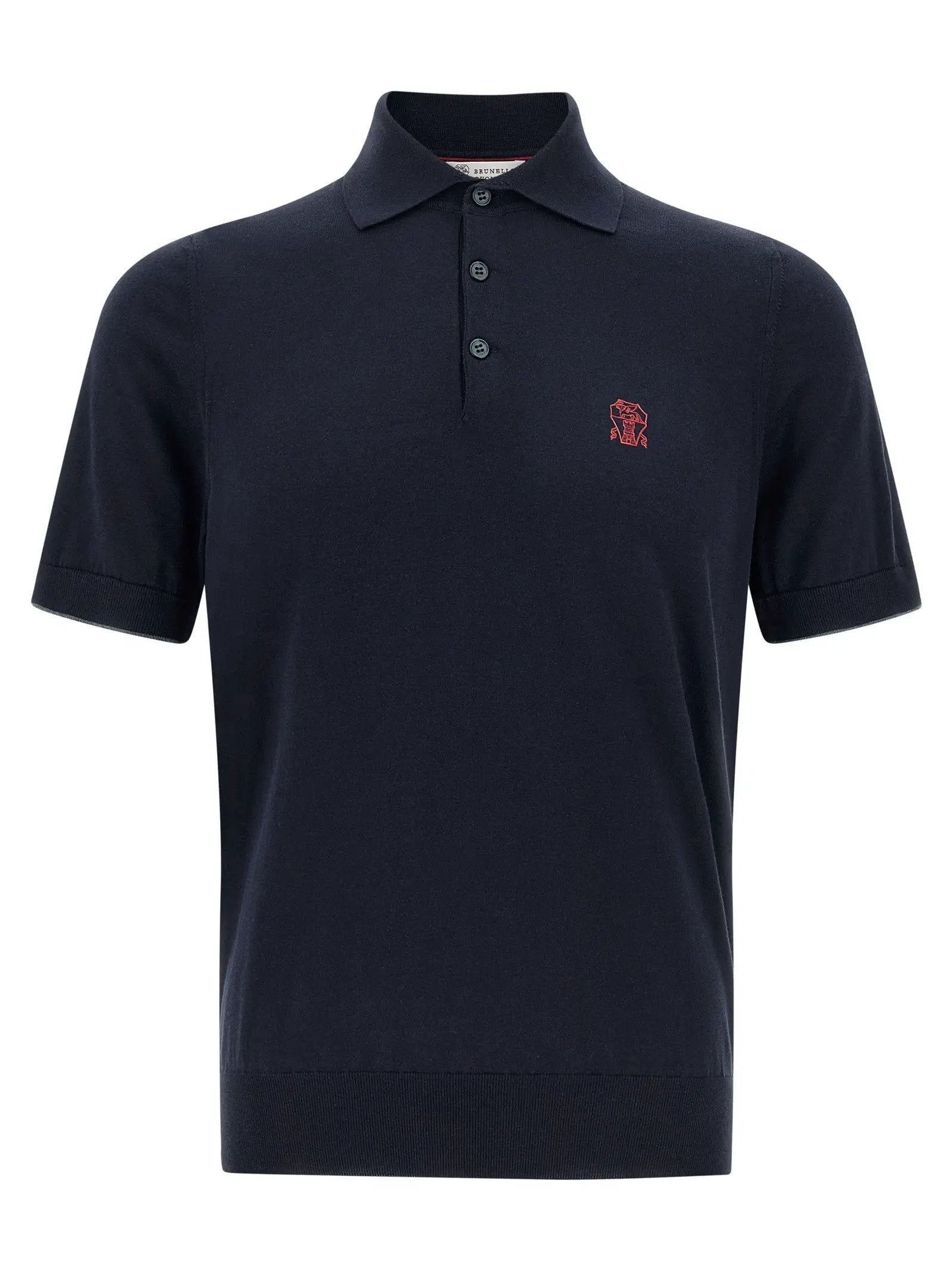 Brunello Cucinelli Blue Cotton Polo Shirt