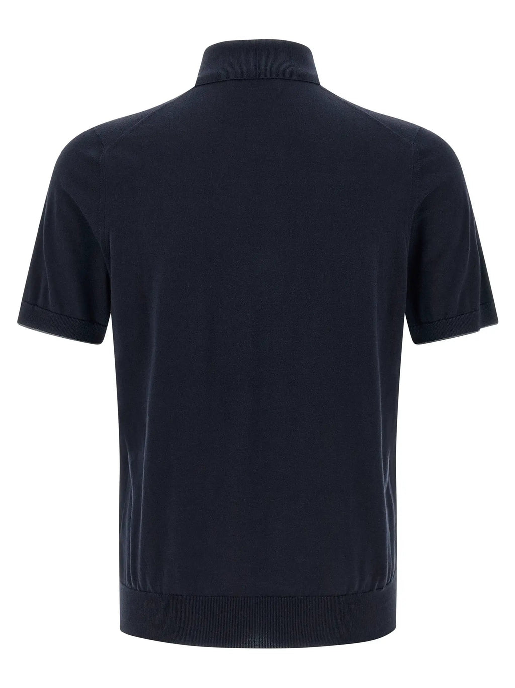 Brunello Cucinelli Blue Cotton Polo Shirt