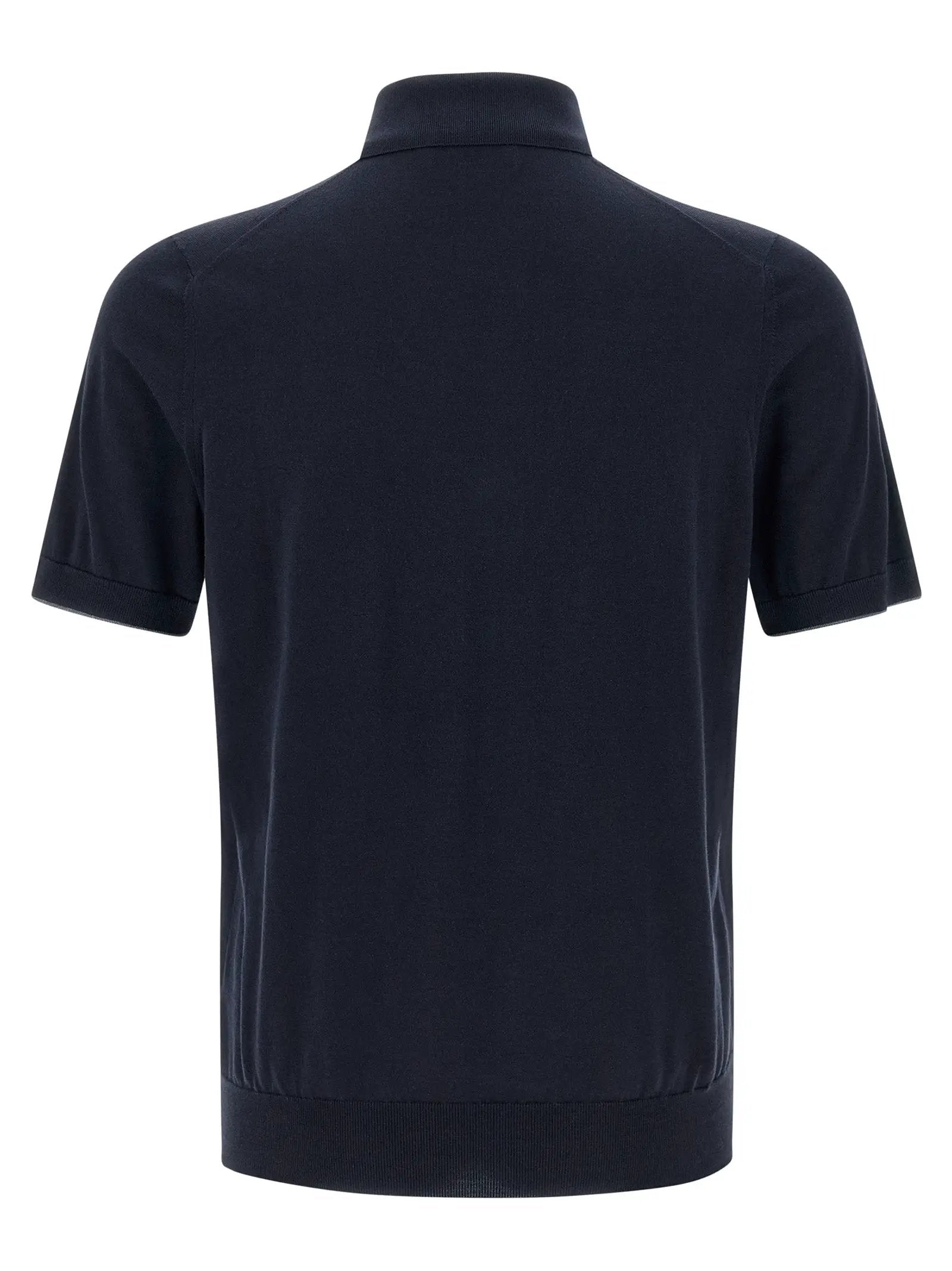 Brunello Cucinelli Blue Cotton Polo Shirt