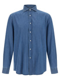 Brunello Cucinelli Blue Cotton Blouse