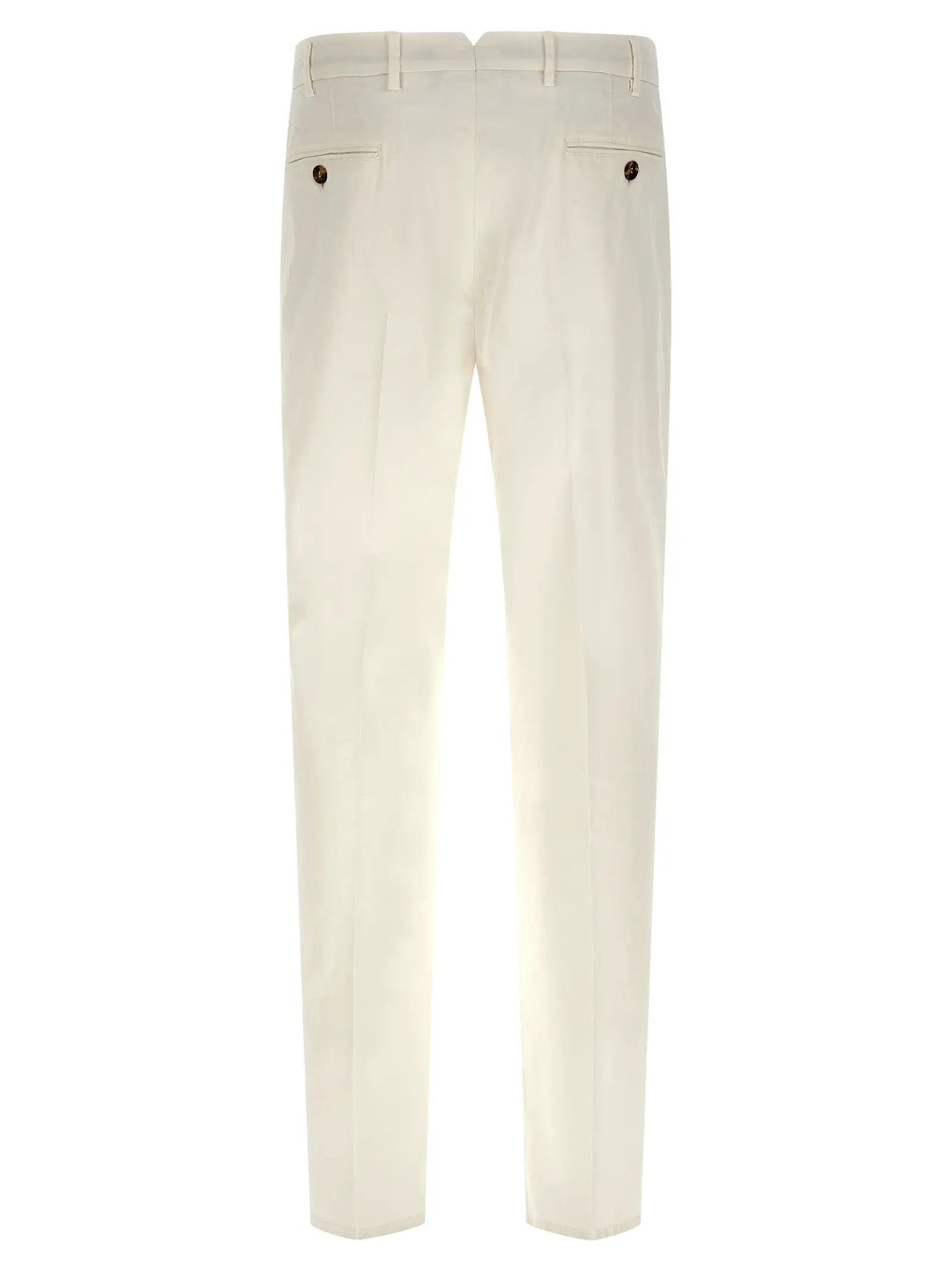 Brunello Cucinelli White Cotton Casual Pants