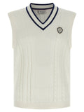 Brunello Cucinelli White Cotton Sleeveles Sweater