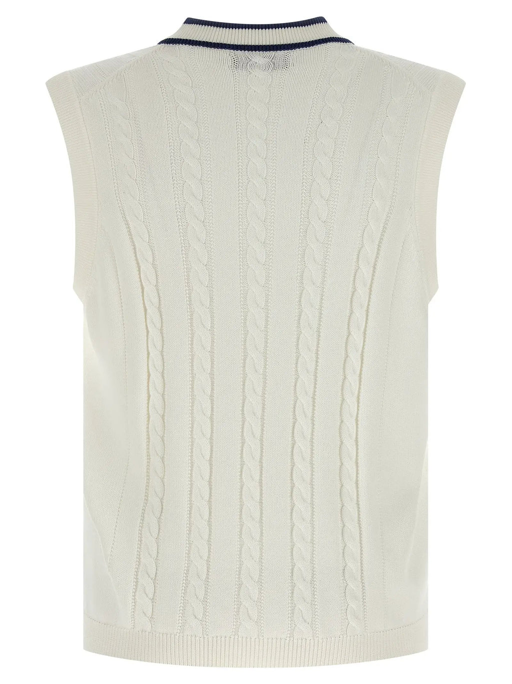 Brunello Cucinelli White Cotton Sleeveles Sweater